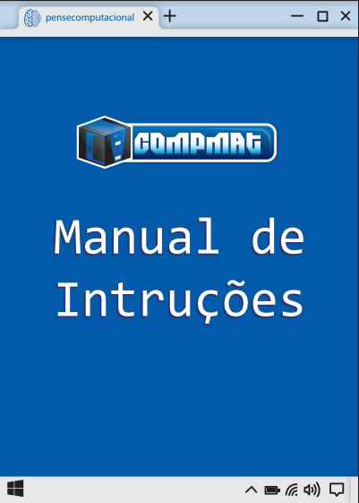 Imagem dos produtos do pense computacional, um ROBOMAT e um COMPMAT pequenos de Papelão juntamente com exemplares menores dos tabuleiros do pense computacional