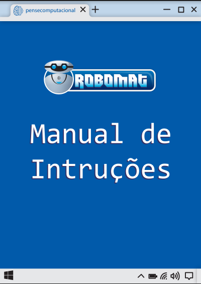 Imagem dos produtos do pense computacional, um ROBOMAT e um COMPMAT pequenos de Papelão juntamente com exemplares menores dos tabuleiros do pense computacional